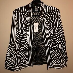 Damee Inc sheer jacket Sz XL black and white New Tags